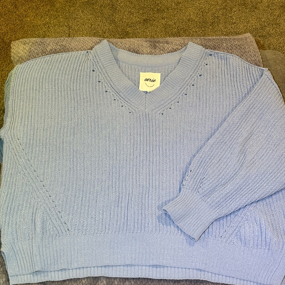 Aerie Lavender V-Neck Sweater
